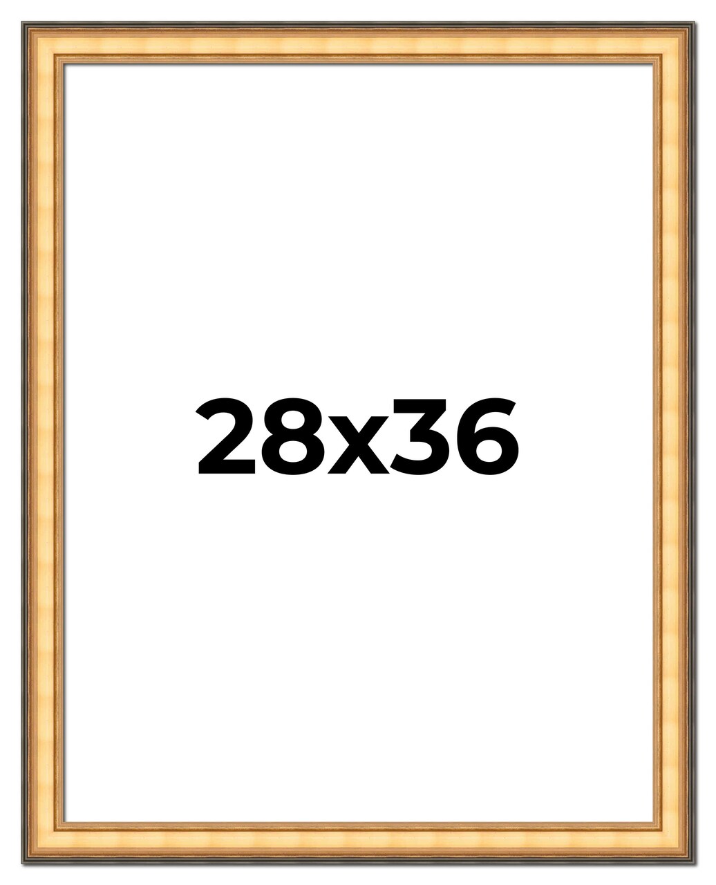 28x36 Traditional Picture Frame with UV-Resistant Acrylic & Acid Free Backing, Available in 3 Finishes - Black, Brown, Gold